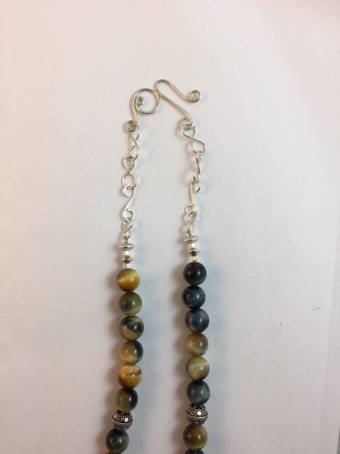 Karen Meador, Ph.D.'s When I Run Out of Beads - , Wire Jewelry Design, Making Chain, Chain Making , Loops, Wire Loop, Wrapped Wire Loop, Design, I now add a simple piece of chain